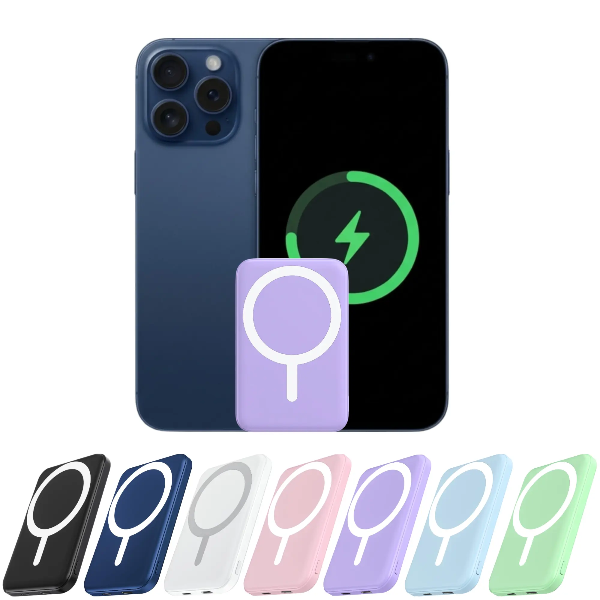 Podoru power bank portable charger power bank power bank charger magnetic power bank 5000mAh Magnetic Power Bank MagSafe Wireless Fast Charger for iPhone 12–17 Pro/Pro Max, Compact Portable Battery Pack lithium ion travel essential usb type