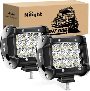 Nilight Led Pods 2PCS 4Inch 36W 3600LM Spot Triple Row LED Light Bar Driving Lamp Roof Bumper Off Road LED Work Lights for Van Camper Wagon Car Pickup Golf Cart ATV UTV SUV Truck Boat 4x4 dealsforyoudays