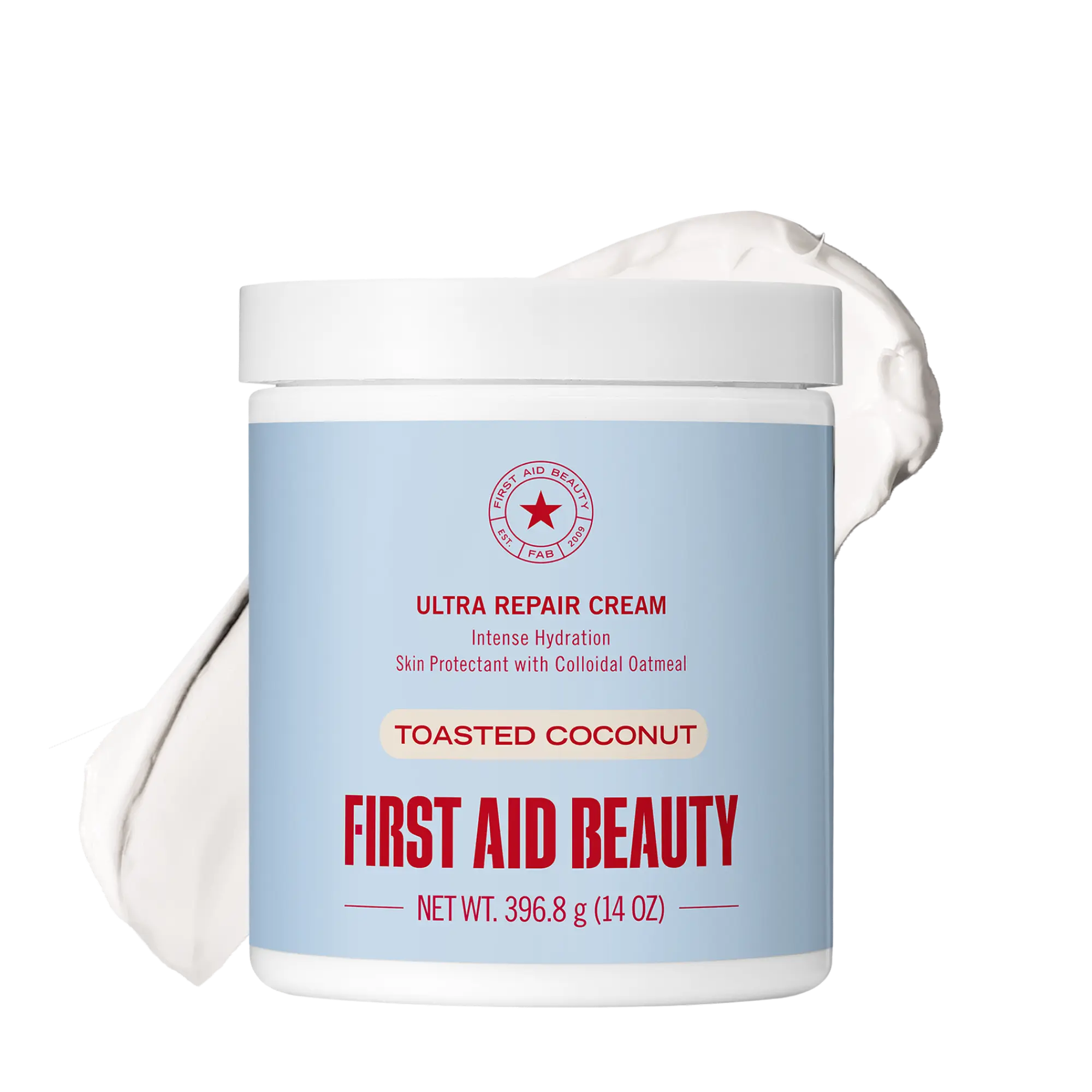 First Aid Beauty Ultra Repair Cream Toasted Coconut 14 oz, Colloidal Oatmeal Barrier Repair Moisturizer