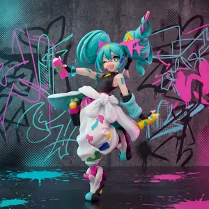 19cm TTI Series Hatsune Miku Paint Girl PVC Anime Figure Official Figurine Collectible Model Table Ornament Fan Collection Holiday & Birthday Gifts