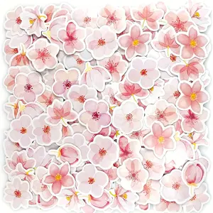 Sakura Flower Pattern Sticker, 45pcs/box Mini Cherry Blossom Petals Sticker, DIY Decoration Sticker for Scrapbooking Journaling Album Decor Art Stickers, Sticker Packs