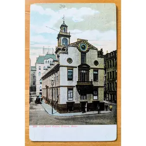 1908 Old State House, Boston, Massachusetts Postcard - Souvenir Post Card Co. - Antique Chromo Lithograph Boston MA Postcard