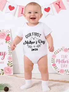Happy Mother's Day Gift Newborn Onesie Baby Boy Girl Cute Personality Alphabet Print Letter Print Bodysuit
