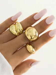 Chunky Rings for Women, Non Tarnish Stackable Ring for Women, Fashion Jewelry for Party, Daily Clothing Decor, Trendy All-match & Exquisite Jewelry for Birthday Gift