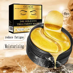 24K Gold Eye Mask, 60 Pcs Under Eye Patches for Wrinkles, Dark Circles & Puffiness, Hydrating & Lifting Treatment