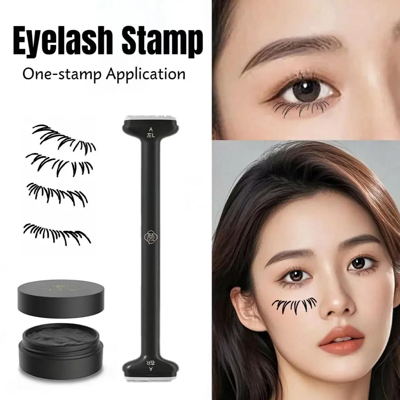 2-In-1 Dual-Ended Lower Eyelash Stamp, Eye Makeup Tool for Beginners, Cosmetic Tools, Quick-Dry Waterproof Smudge Proof, Long-Lasting, Easy to use