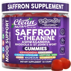 Clean Nutra Saffron, L-Theanine, Ashwagandha, Rhodiola & St John's Wort for Emotional Wellness Support Gummies - Aura Zen