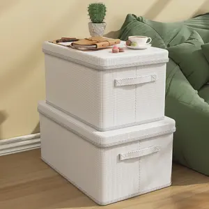 3 pcs Foldable Lidded Storage Bins PP Plastic Board for Closet Clothes Organization Extra Large Spacious Dustproof Moisture Proof Home Cubes Baskets 32L-40*30*26cm