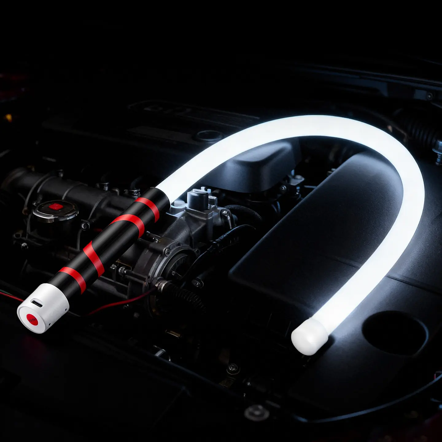 Bendable LED Flashlight Stick – 27" Flexible LED Work Light, High Lumen Magnetic Inspection Light, Rechargeable 7-Hour Runtime, Hands-Free Repair Light for Car Engine, Mechanic, Off-Road,Summervibes