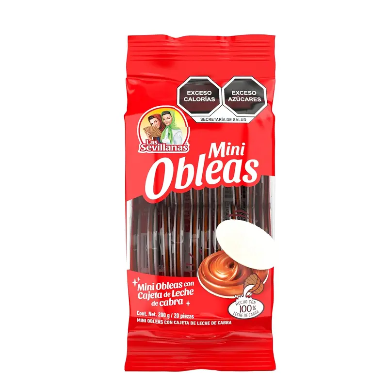 Las Sevillanas Mini Obleas, Mini Wafer with Goat's Milk Candy, 20 pieces, Made in Mexico, Mexican Candy