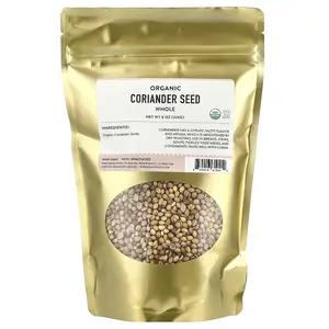 Pure Indian Foods Organic Coriander Seed, Whole , 8 oz (226 g)