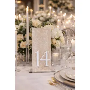 3D Travertine Stone Table Numbers
