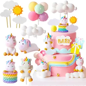 Luxury Unicorn Cake Topper & Party Favors - Rainbow Birthday Decoration for Girl