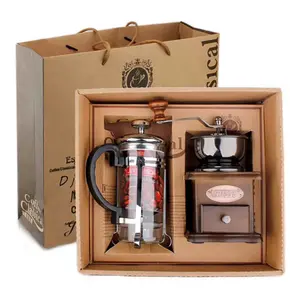 Luxury Coffee Gift Set – French Press & Manual Burr Grinder with Gift Box