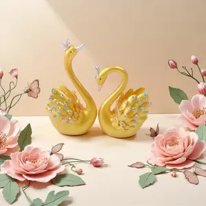 Resin Swan Figurine, Home Decor Ornament, Living Room Decor, Perfect for Christmas, Weddings, Housewarming, Holiday Decoration, Office Desk Gift