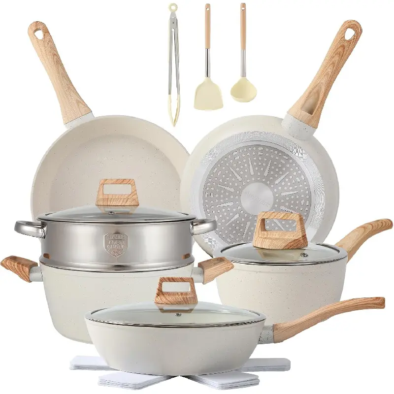 16PCS Pots and Pans Set Non Stick Cookware Set Nonstick with Cooking Set 16PCS Pots and Pans Set Non Stick Cookware Set Nonstick with Cooking Set