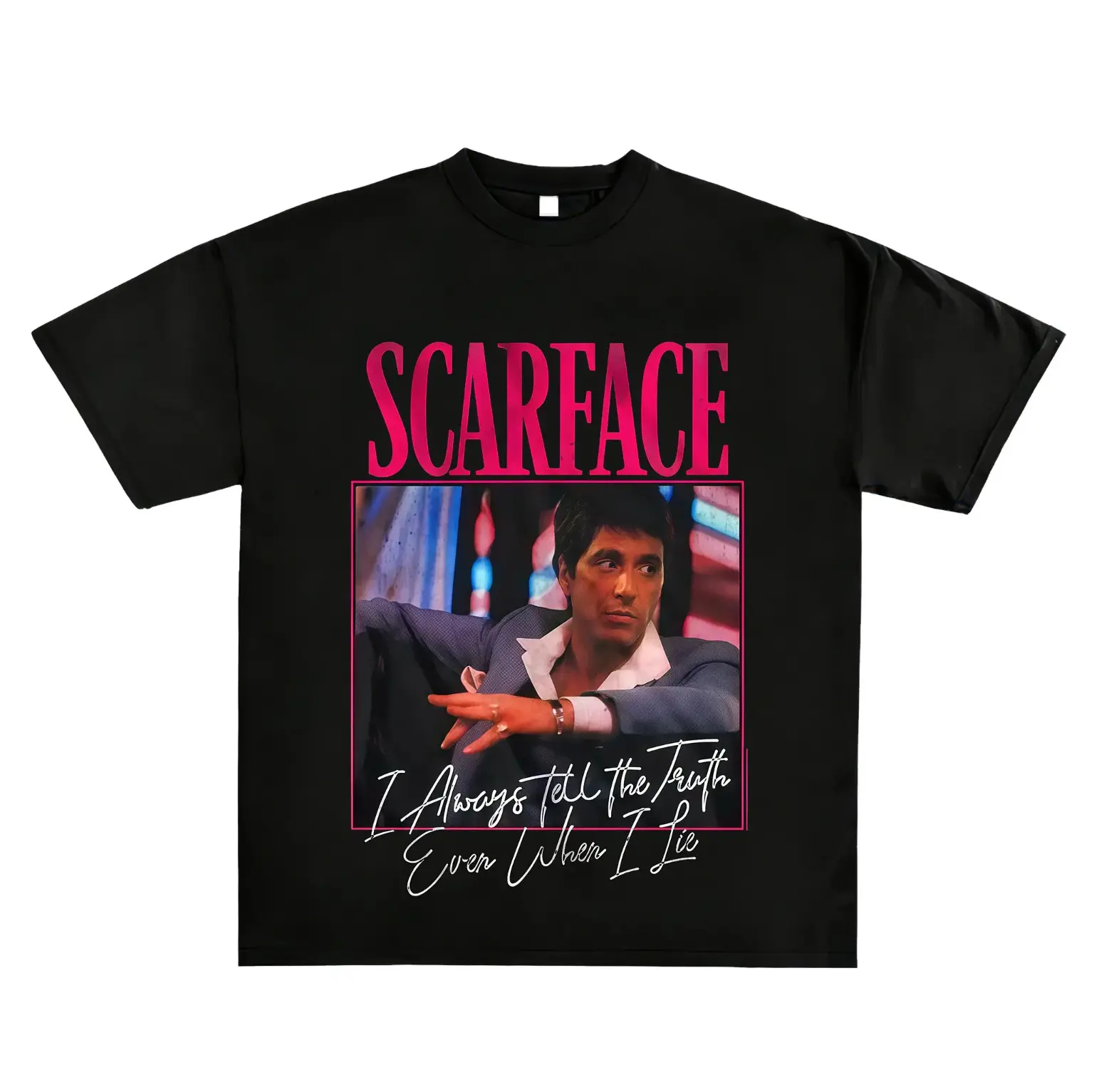 Scarface Tee - The World is Yours Design Graphic Tees Soft Stretch Knit Crew Neck Short Sleeve All-Season Comfort Casual Tee for Summer Vacation Breathable Knitted Style