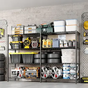 Metal Storage Shelves 4-Tiers, 60" H Wire Shelving Units Heavy Duty 265LBS Loads per Shelf, Adjustable Standing Wire Rack Shelf, for Home Office Pantry Room Basement,71" W x 15.7" D