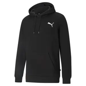 PUMA Mens Essentials Small Logo Hoodie Casual Outerwear Casual Hoodie Drawstring - Black