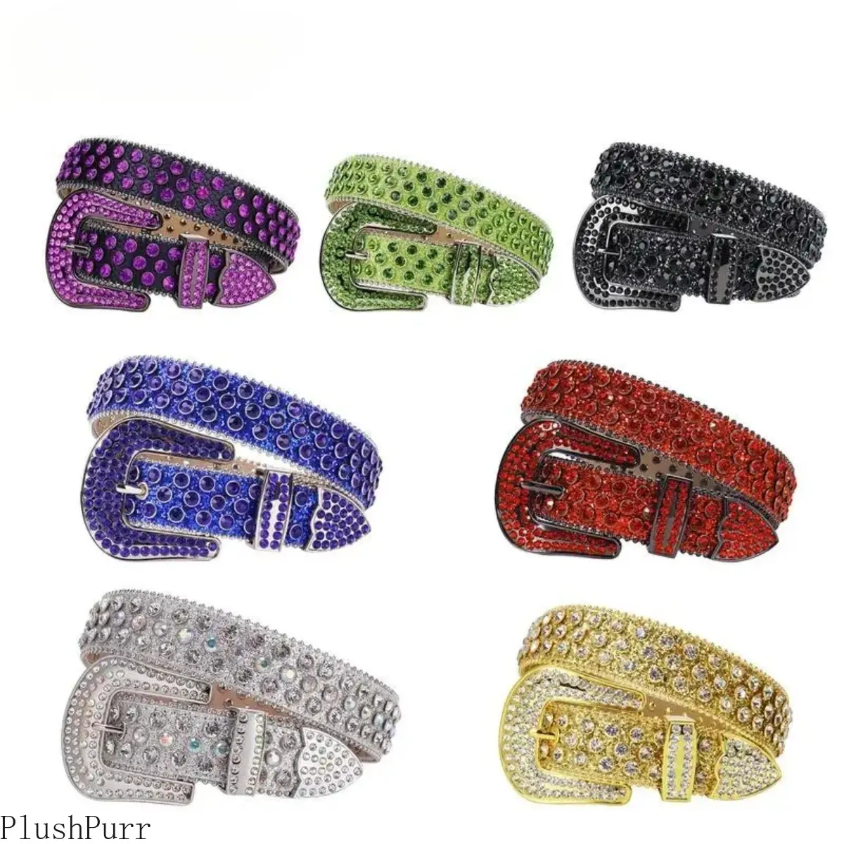 Western Punk Rhinestones Belt for Women & Men, Multicolor Stretch Braided Design with Rivets and Frame Buckle for Jeans, Western Cowboy Belt, Stretch Braids, Perfect Gift, Friends, Adults, Male, Multicolored, Unisex Wear, Western Belts, Decorative Belt ti