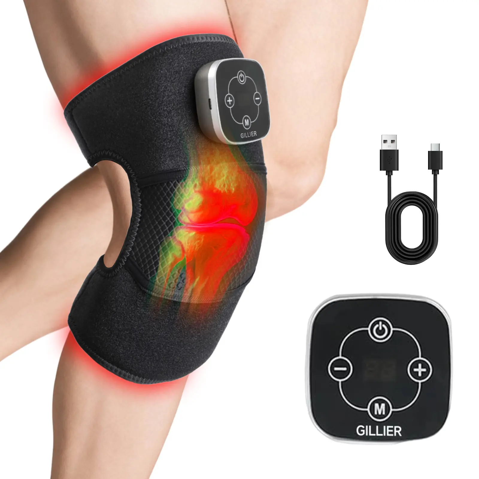 Knee Massager with Heat and Vibration Massage, Knee Brace Pain Relief for Joints Elbow Shoulder Ligament