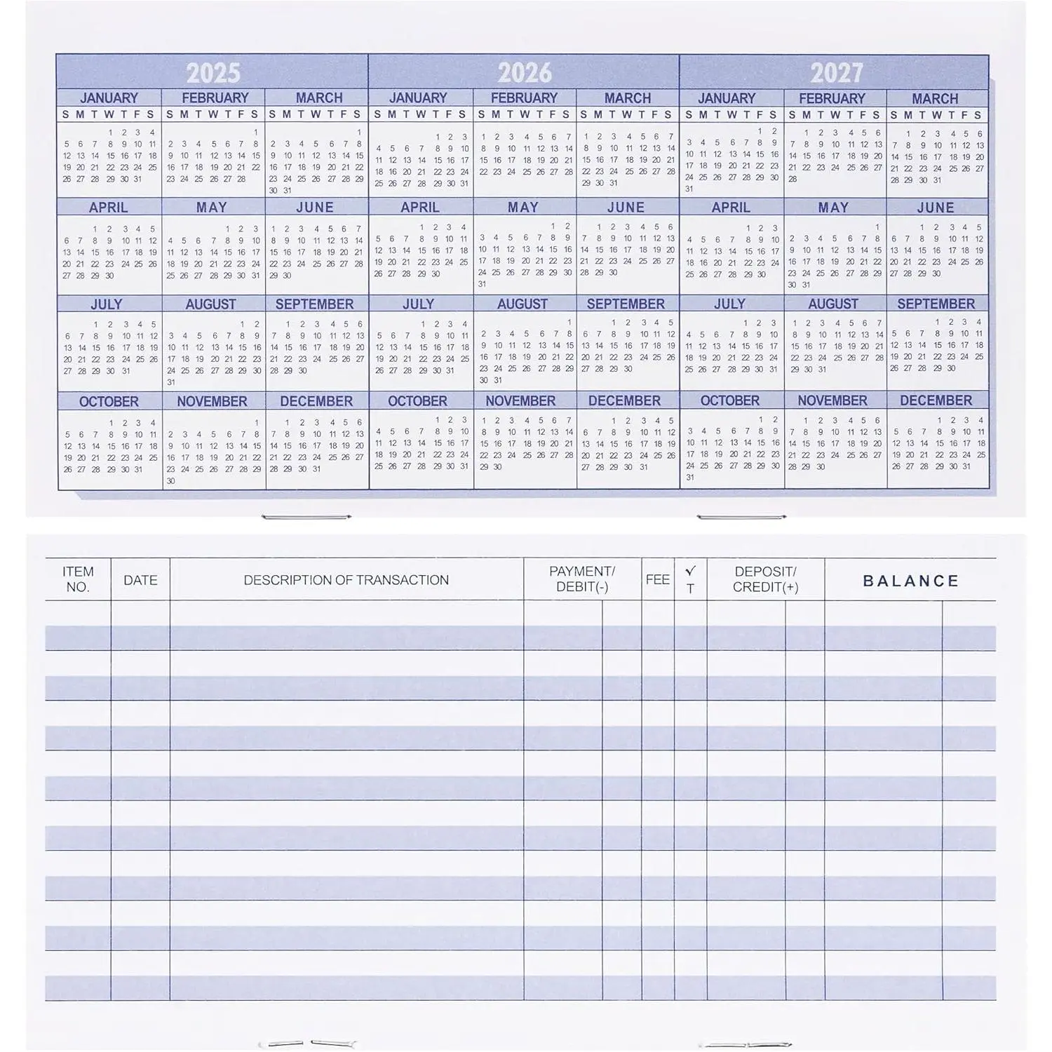 20 Pack Checkbook Register, Check Registers for Personal, Blank Ledger Transaction Registers for Personal or Business , Check Register Book for Checking and Saving Account, Deposit and Credit Card