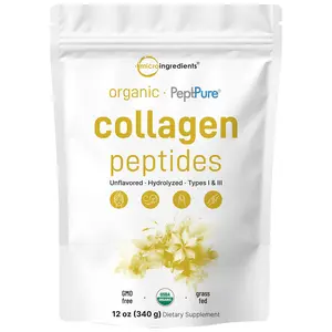 Micro Ingredients Organic Collagen Peptides Powder, 12oz Edible Supplement