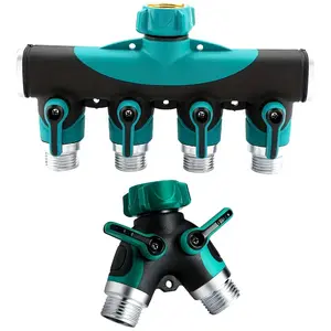 1PC Hose Accessories 4 Way 2 Way Hose Connector Splitter Garden Hose Connectors Garden Water Splitter Faucet Adapter Hose Shut Off Valve for Home Garden