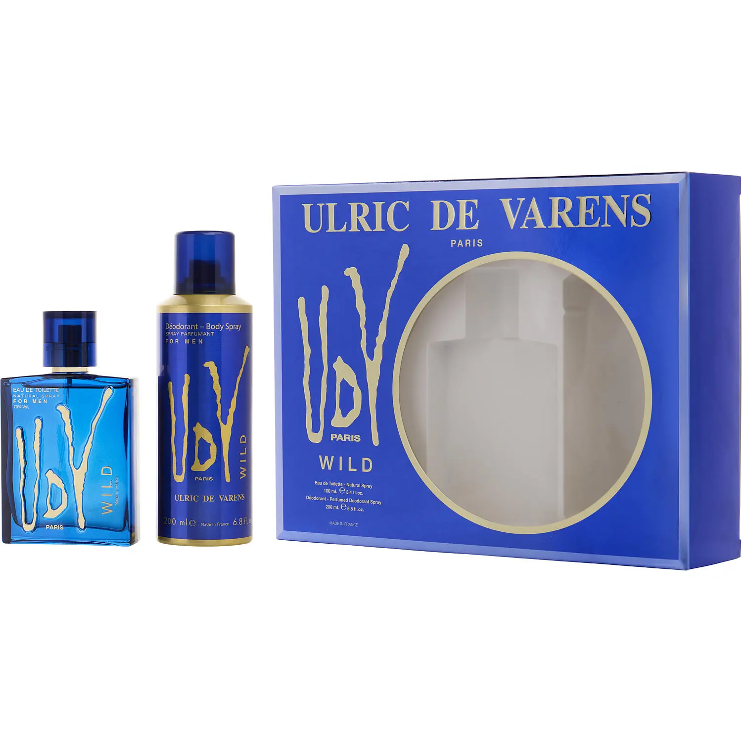 Ulric De Varens Wild By Ulric De Varens Edt Spray 3.4 Oz & Deodorant Spray 6.8 Oz For Men