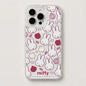 Cute Kawaii Miffy Purple Onion Clear Magnetic Clear Phone Case, Kawaii Bunny Magsafe Shockproof Protective Cover Compatible with iPhone 11-17 Series & Samsung Galaxy S23-S26 Ultra