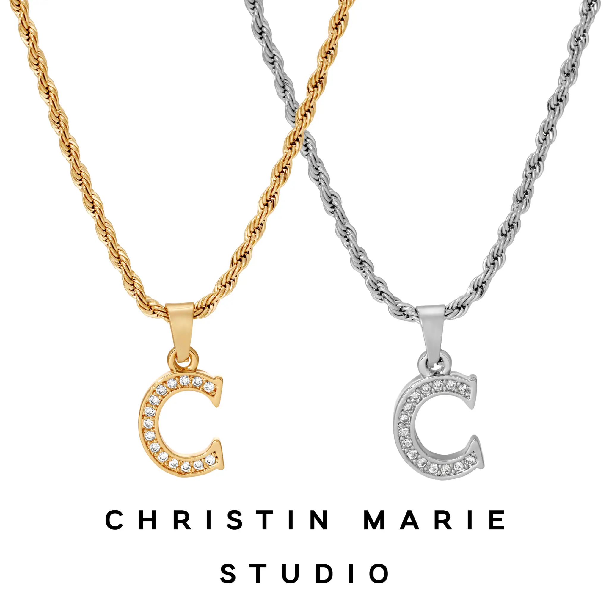 CZ Initial Necklace