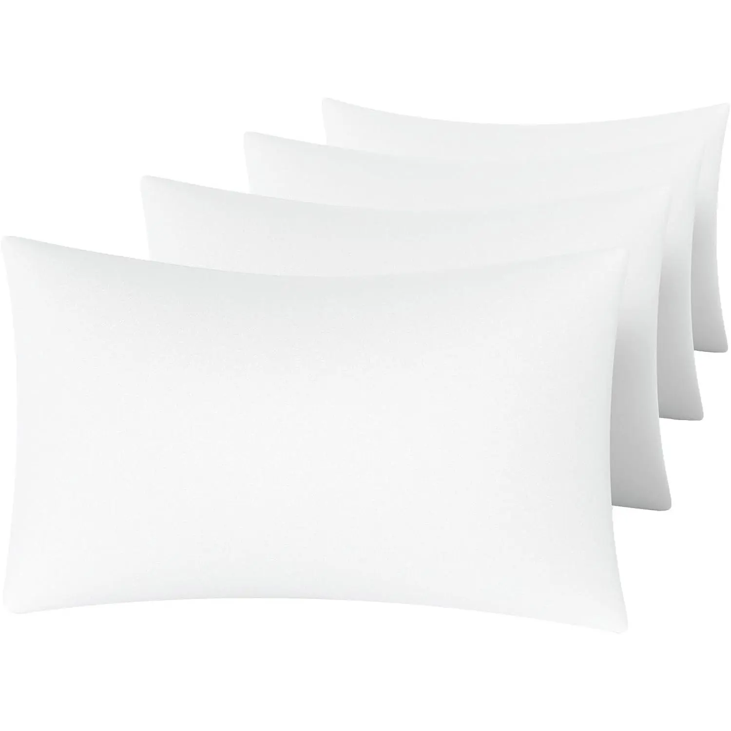 White Pillow Cases Set of 4 Queen Size - Super Soft, Smooth and Breathable Pillow Cases Queen- Envelope Design - Machine Washable Lightweight (20X30 Inches (4 Piece))