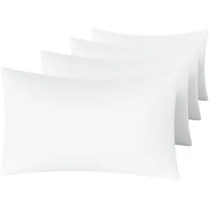 White Pillow Cases Set of 4 Queen Size - Super Soft, Smooth and Breathable Pillow Cases Queen- Envelope Design - Machine Washable Lightweight (20X30 Inches (4 Piece))