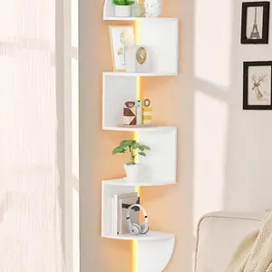 1pc Home Bookshelf Corner Storage Rack, Hanging Shelf, Wall Mounted Triangle Shelf, Wall Shelf Unit, Multi-Layer Organizer for Living Room, Bedroom, Study, Kids' Room