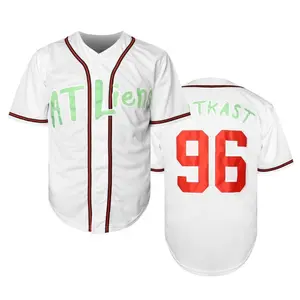 Men's Baseball Jersey #96 Letter and Number Embroidery, Slightly Stretchy Fabric, Suitable for Baseball Enthusiasts' Sports