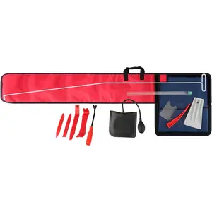 55inch Long-distance Tool Kit with J-shaped Hook, Air Wedge Pump, Non-damaging Wedges, Decorative Removal Tools and Tote Bag - 13-piece Set