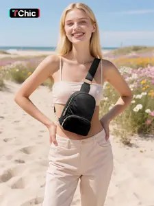 Women's Solid Color Fanny Pack, Fashionable Sling Bag for Daily Used, Casual Trendy Versatile High-quality Daily Commuting Bag Outdoor