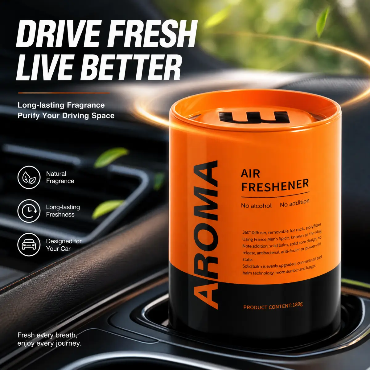 【Cologne Scent Metal Car Air Freshener】Solid Car Air Freshener | Heat Resistant No Spill Long Lasting Car Odor Eliminato Long Lasting No Spill Car Accessories for Men