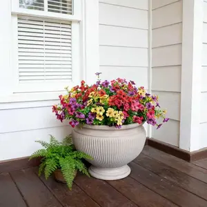 6-Color Artificial Flower (12pcs/set), UV Resistant Colorful Fake Flower, Decorative Bouquet for Home Garden Party Wedding Decor, Artificial Flowers Bouquet