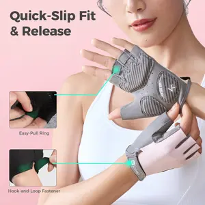 KEEP Gym Gloves with Silicone Grip for Cycling, Gym Training, Fitness, Pull-up, Full Palm Protection & Breathable - Quick-Slip Fit & Release - Elbow Wraps