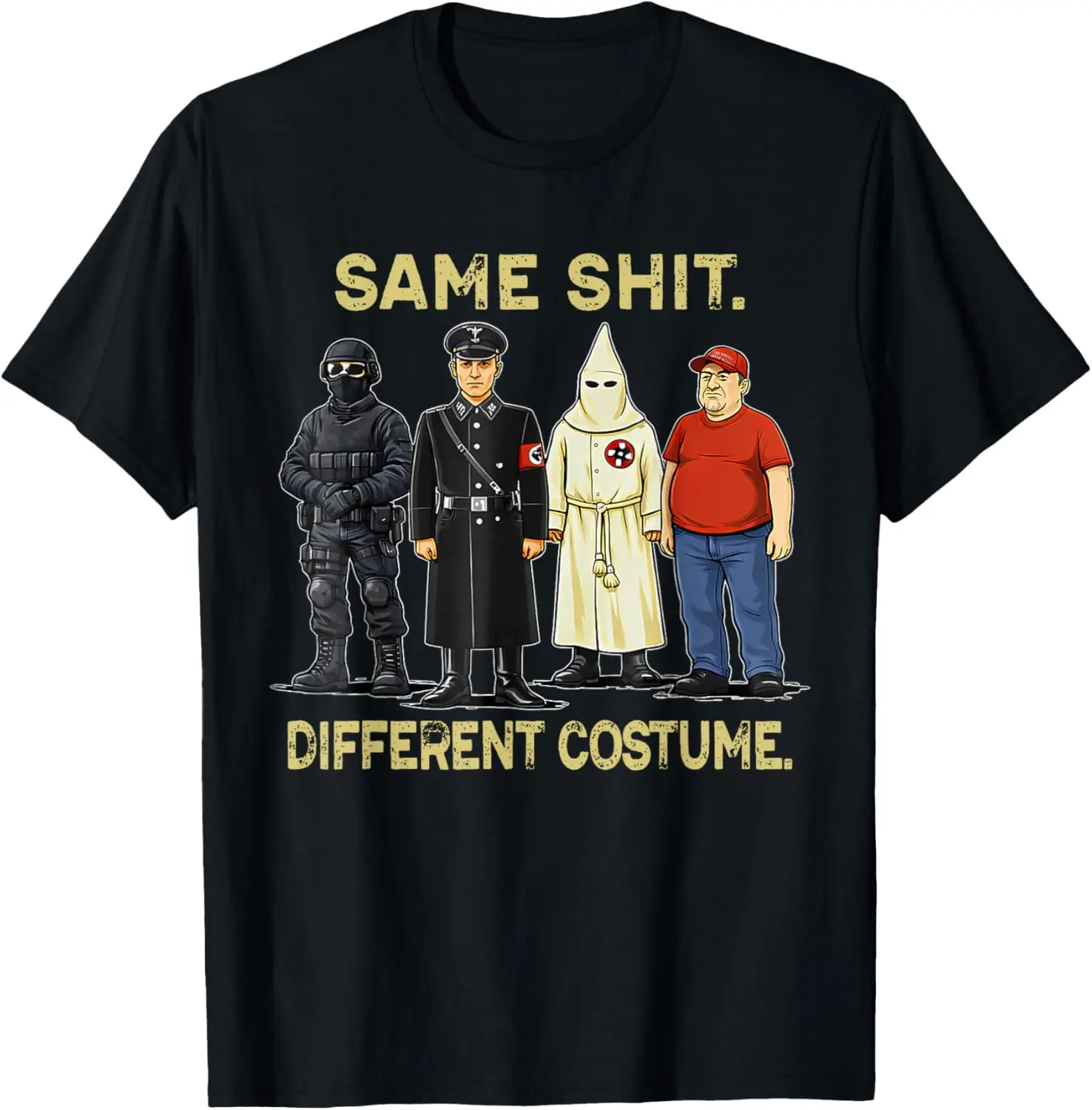 100% Cotton Same Shit Different Costume Vintage Funny for Men Women T-Shirt