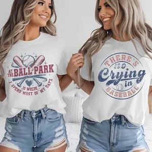 Retro Baseball Tees Vintage Baseball Tshirts There's No Crying in Baseball T-shirt Ballpark Baseball Tops