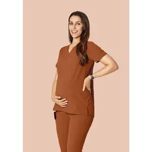 Maternity One Pocket Top Roasted Pecan