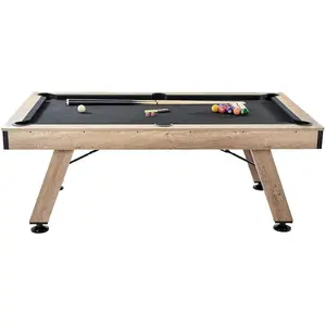 Father's Day Gift VEVOR Billiards Table, 7 ft Pool Table, Adjust Legs Stable Billiards Table, Pool Table Set Includes Balls, Cues, Chalks and Brush, Wood Color with Black Cloth, Perfect for Family Game Room Kids Adults