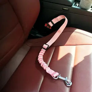 Pet Car Safety Belt, Stretchable Reflective Dog Leash, Rear Seat Harness, Elastic Pet Lead, Safe Travel Accessory for Dogs