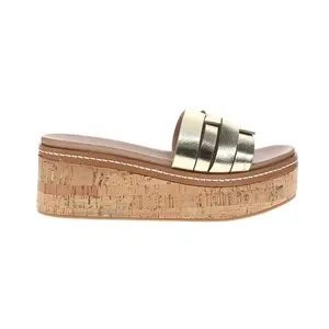 Chinese Laundry Womens Serenna Metallic Platform  Casual Sandals Casual High Heel 3" & Up - Gold