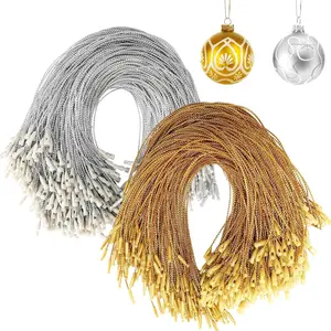 600Pcs Christmas Ornament Hooks, Ornament Hangers with Snap Ornament String for Christmas Tree Holiday Party Hanging Decorations Ropes