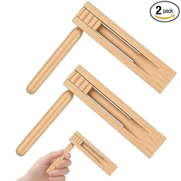 2-Pack Traditional Mexican Wooden Matraca Ratchet Noise Makers - Unisex, Eco-Friendly, Durable, Comfortable Grip, Ergonomic Handle, Cultural Fest Birthday Party Gifts (Home & Festive Party Supplies), 2 Ratchets