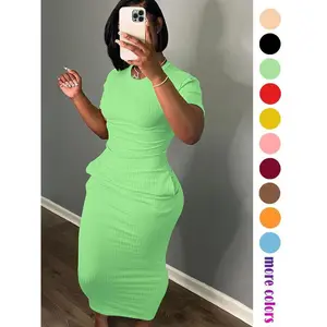 Elasticated solid-color dress with a threaded design; breathable, multicolored party/casual wear for outings and travel; solid-color long dress; long dress; summer dress; GARMENTARY