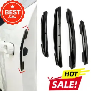 4pcs Embedded Car Door Invisible Anti-Collision Strip Utilities Scratch Resistent Paste Double Fixation Decorative External Tool Car Door Trim Sticker For Cars Automotive